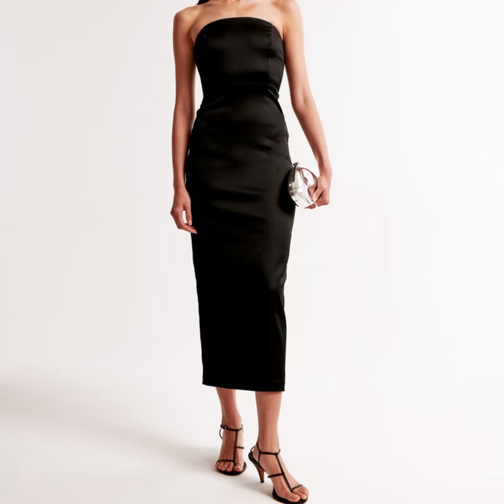 NWT Abercrombie & Fitch Strapless Satin Sculpt Maxi Dress